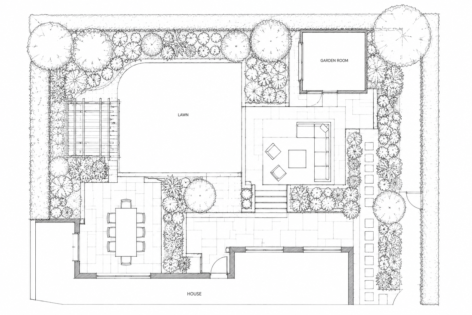 Garden design process and material planning