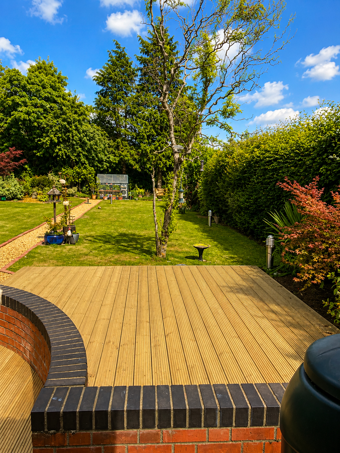 Considered garden planting and paving
